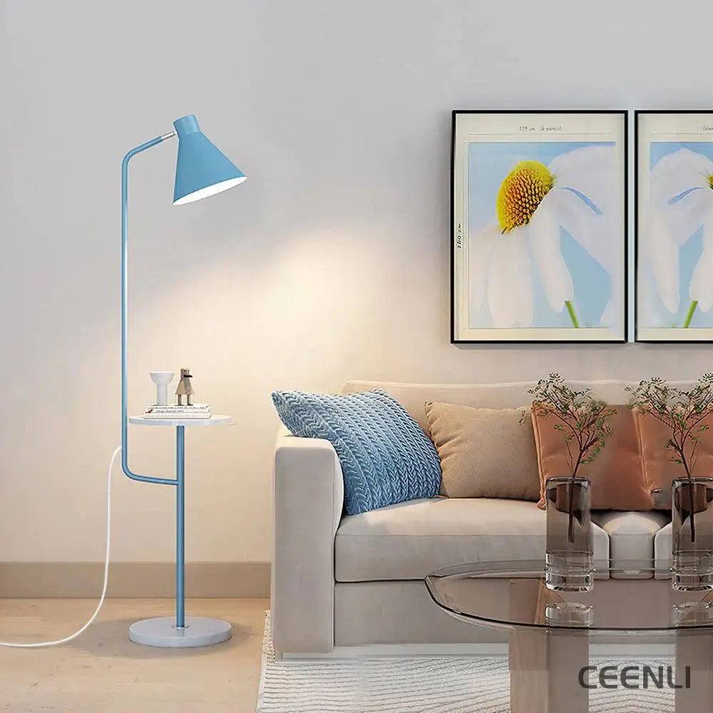 Macaroon Floor Lamp Model B: W 11″ x H 59.1″ / W 28cm x H 150cm / Blue / US plug Floor lamp