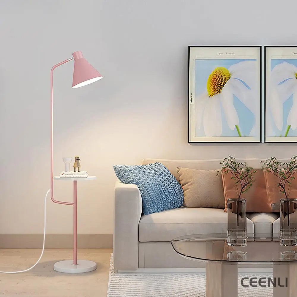 Macaroon Floor Lamp Model B: W 11″ x H 59.1″ / W 28cm x H 150cm / Pink / US plug Floor lamp