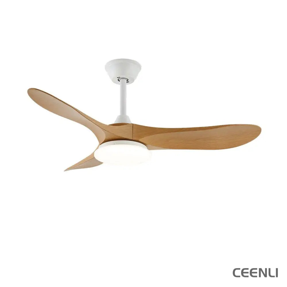 Maverick 42’’/52’’ Ceiling Fan Light ∅ 42″ x H 9.8″ / Model C Nature Wood Grain & White / Three-Color Changing Light