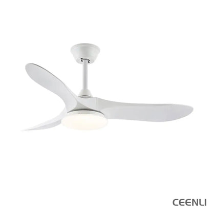 Maverick 42’’/52’’ Ceiling Fan Light ∅ 42″ x H 9.8″ / Model D ABS blades & White / Three-Color Changing Light Ceiling