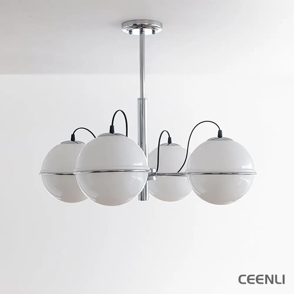 McCarren Chandelier 4 heads ∅ 25.6″ x H 11.8″ / Dia 65cm x H 30cm / Chrome Chandelier