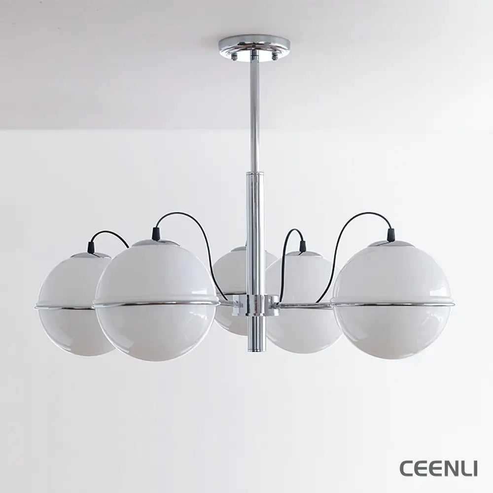 McCarren Chandelier 5 heads ∅ 27.6″ x H 11.8″ / Dia 70cm x H 30cm / Chrome Chandelier