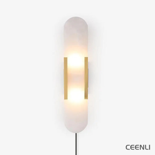 Melange Elongated Alabaster Plug-in Wall Lamp Wall lamp
