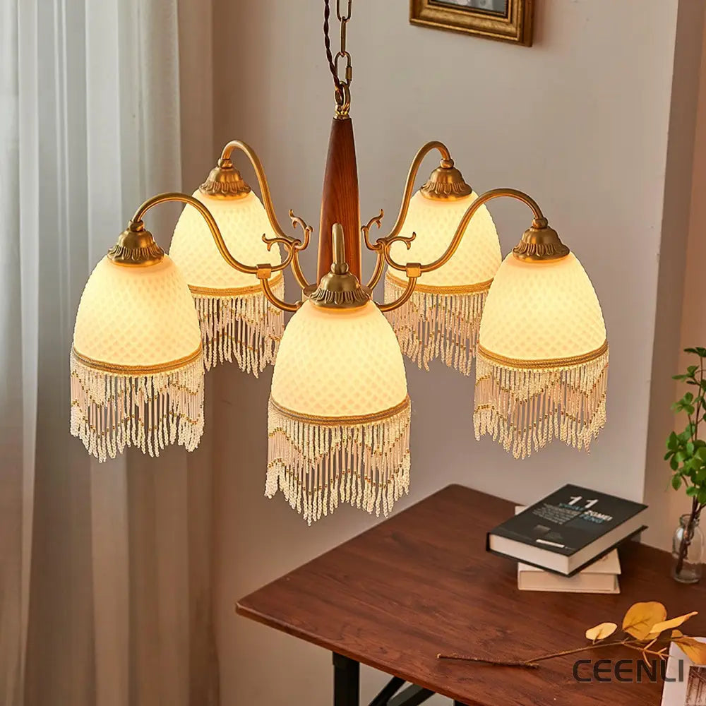 Mesh Tassel Glass Chandelier Chandelier