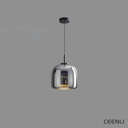 Metro Sphere Glass Pendant Lamp ∅ 10.2″ x H 9.8’’ / Dia 26cm x H 25cm / Black & Smoke grey / Warm Light Pendant light