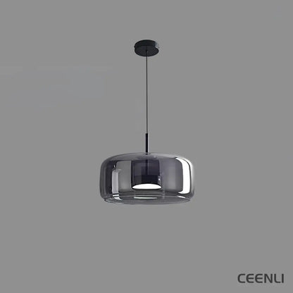 Metro Sphere Glass Pendant Lamp ∅ 15.1″ x H 9.8’’ / Dia 38cm x H 25cm / Black & Smoke grey / Warm Light Pendant light