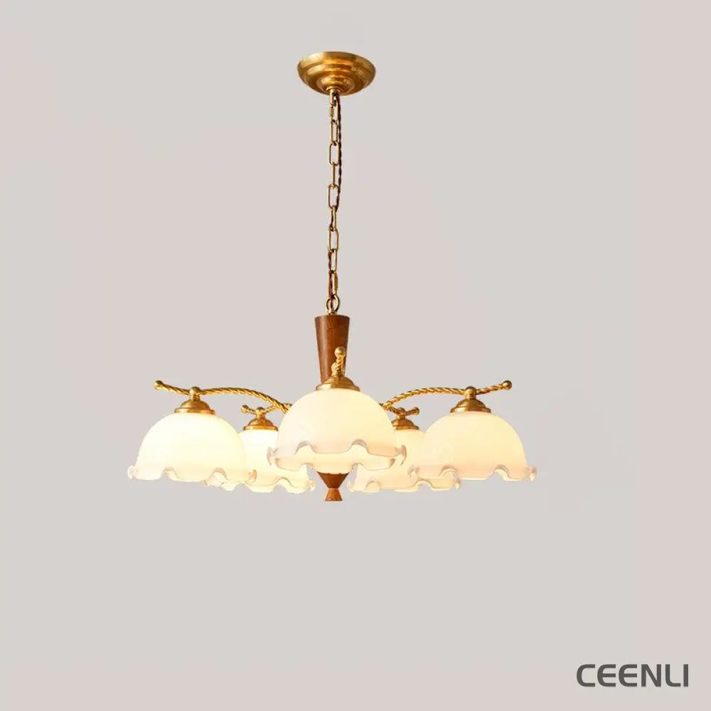 Milky Flower Chandelier 5 heads ∅ 27.6″ x H 13.7″ / Dia 70cm x H 35cm Chandelier