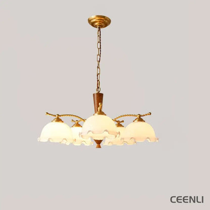 Milky Flower Chandelier 5 heads ∅ 27.6″ x H 13.7″ / Dia 70cm x H 35cm Chandelier