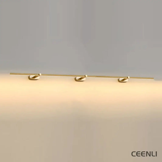Minimalist Linear Wall Lamp Long ∅ 91″ x H 2″ / Gold & Warm Light Wall lamp