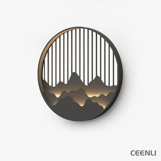 Mountain Outdoor Wall Lamp ∅ 15.7″ x W 1.4″ / Dia 40cm x W 3.5cm / Model A: Wired Version / Warm Light Wall lamp