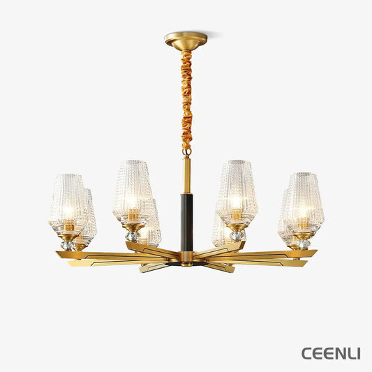 Orrefors Brass Chandelier Chandelier