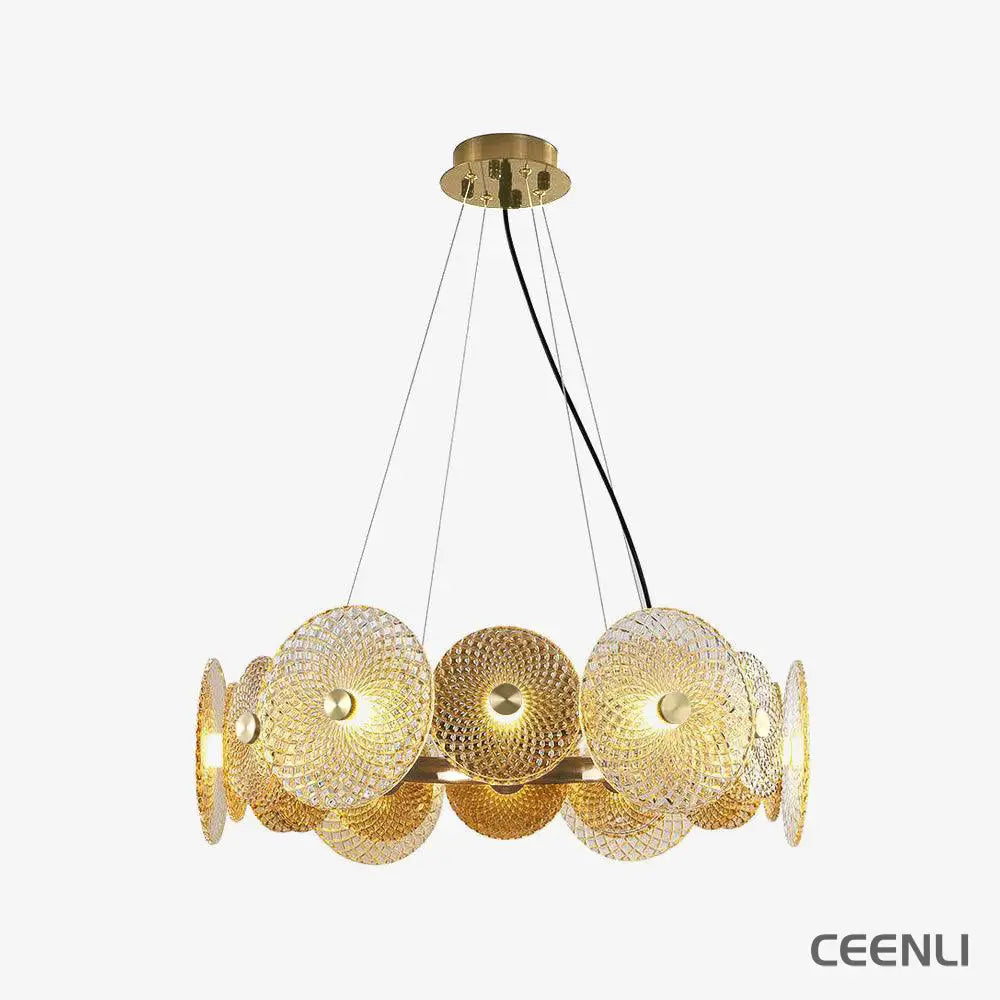 Paige Chandelier 6heads ∅ 23.6″ x H 7.9″ / Dia 60cm x H 20m / Bronzed / Warm Light Chandelier