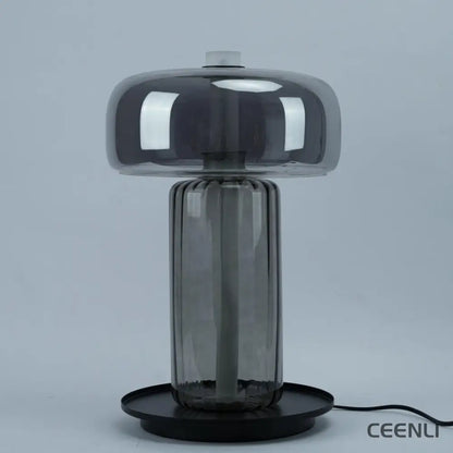 Rapanui Table Lamp ∅ 13″ x H 18.1″ / Dia 33cm x H 46cm / Smoky gray / US plug Table lamp