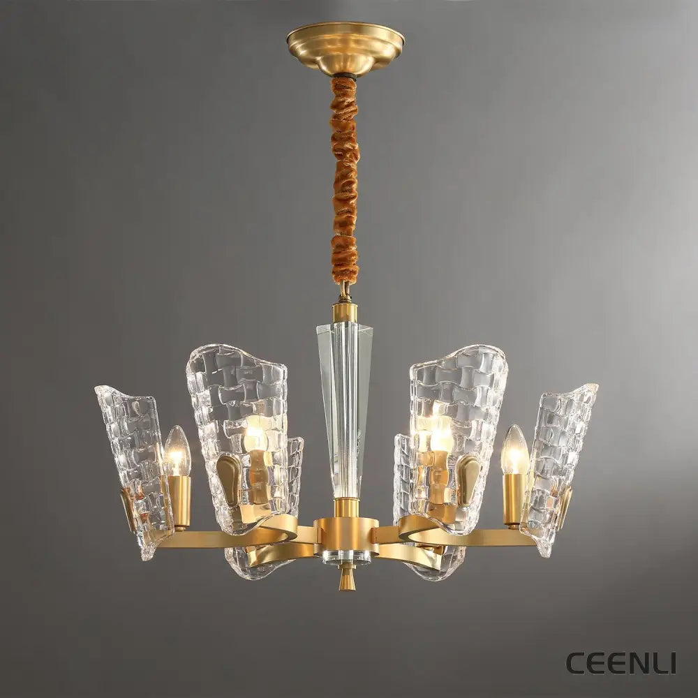 Renato Chandelier 6 heads Φ 22.8″ x H 15.7″ / Dia 58cm x H 40cm / Brass Chandelier