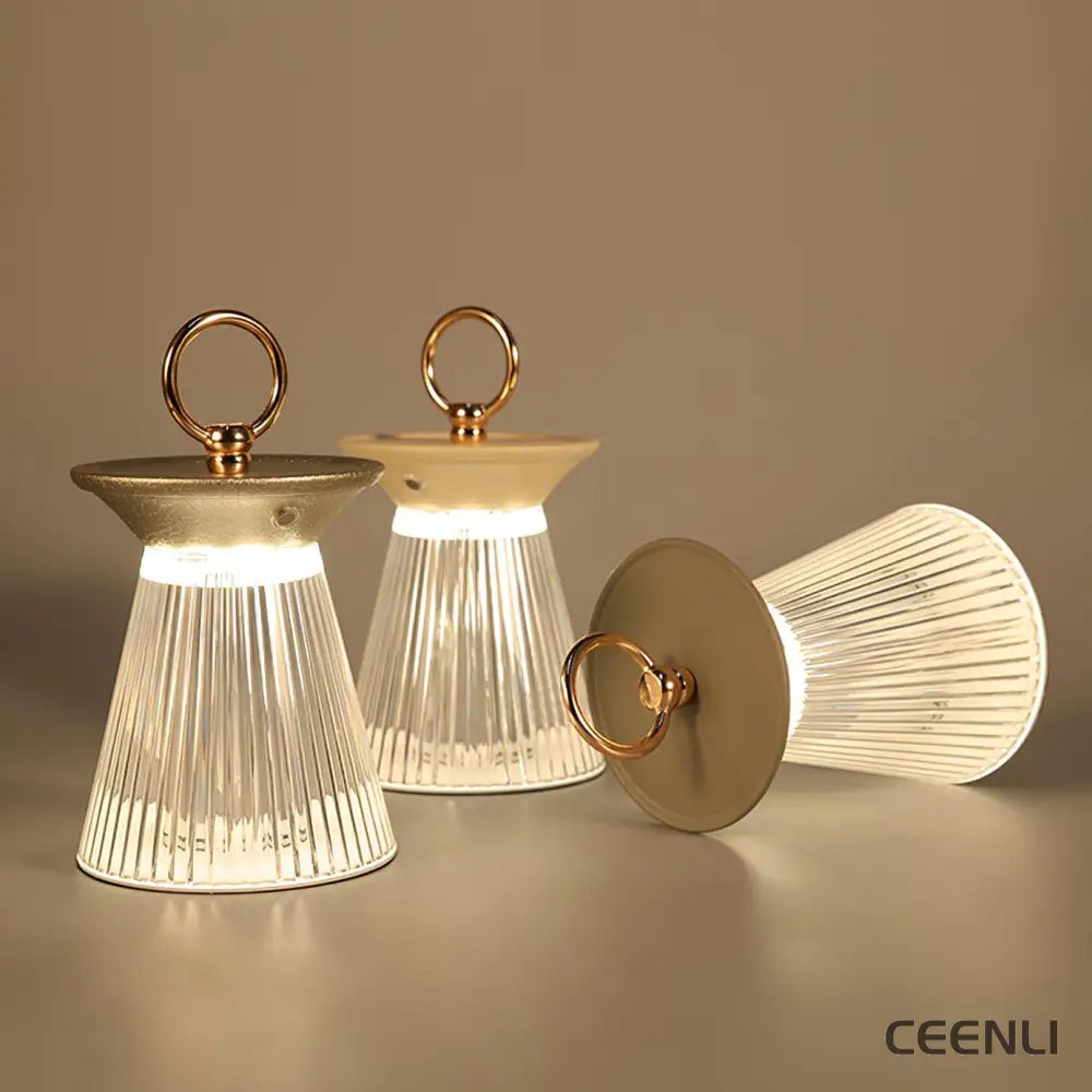 Ribbed Acrylic Built-in Battery Table Lamp Table lamp