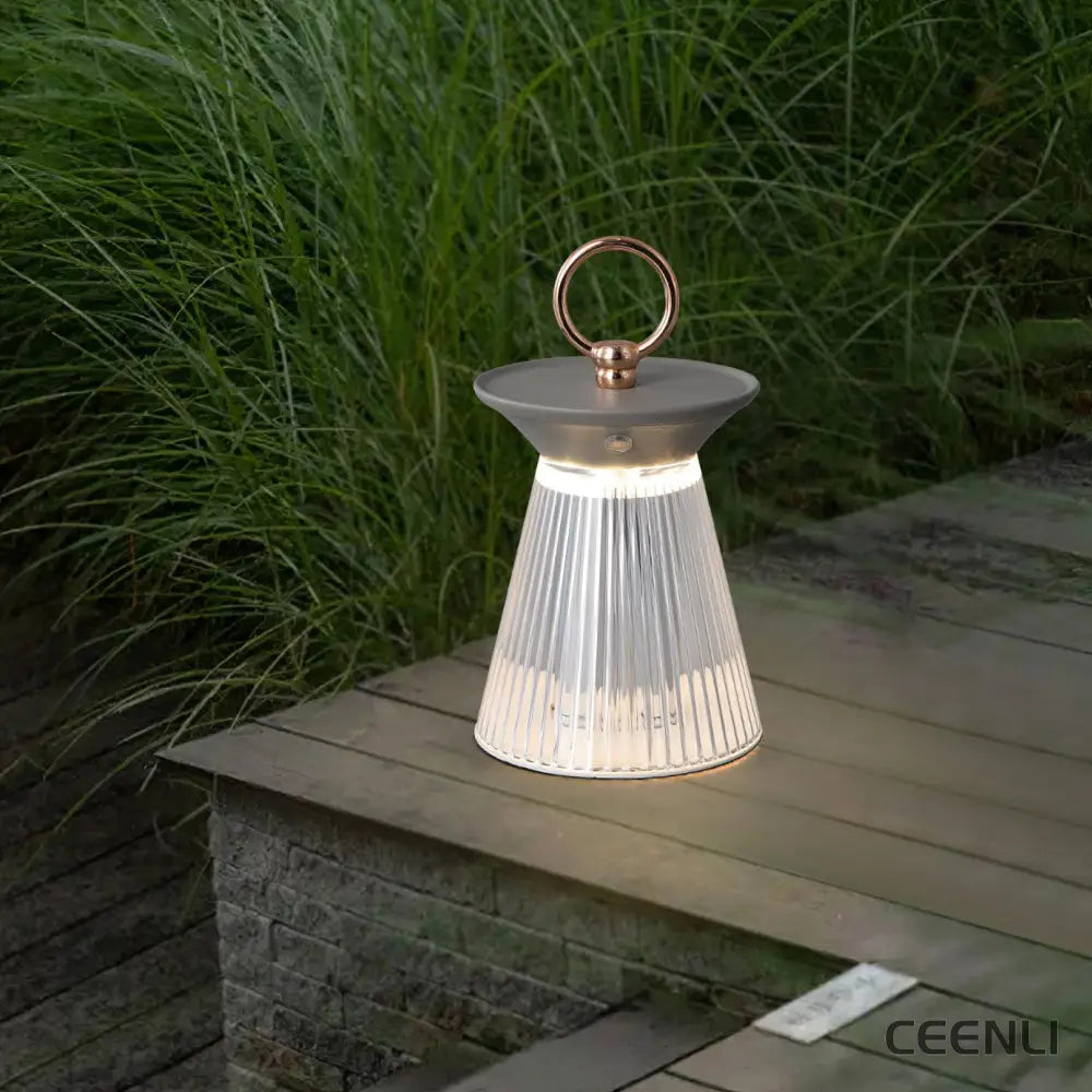 Ribbed Acrylic Built-in Battery Table Lamp Table lamp