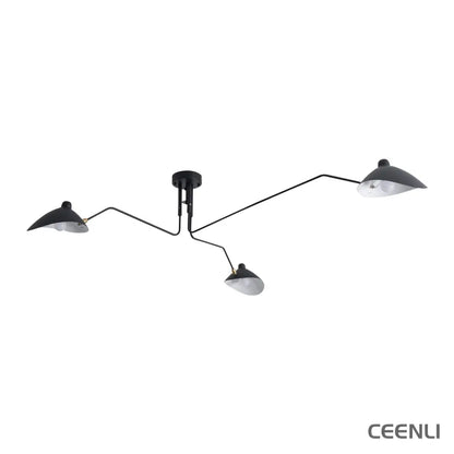 Serge Mouille Ceiling Light A 3heads L 59″ x H 12.6″ / L 150cm x H 32cm / Black Ceiling lamp
