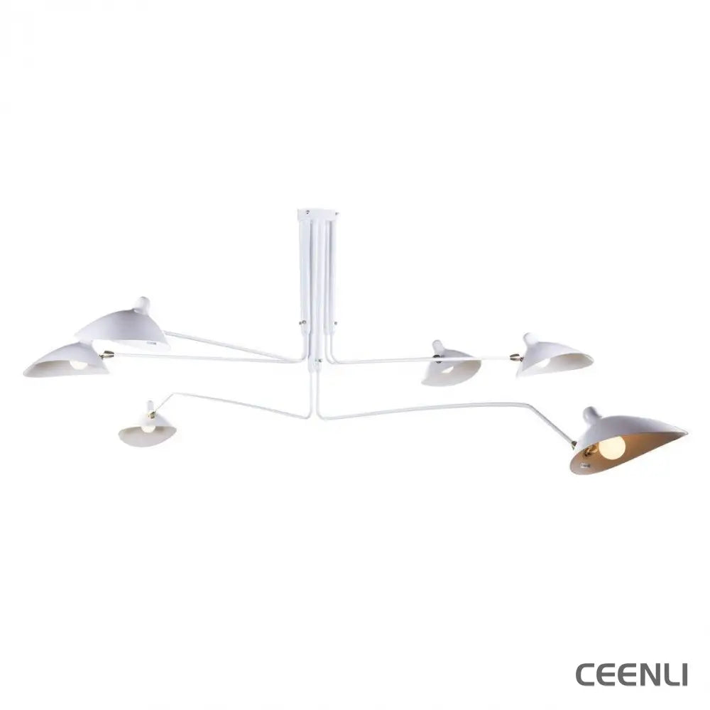 Serge Mouille Ceiling Light A 6heads L 86.6″ x H 12.6″ / L 220cm x H 32cm / White Ceiling lamp