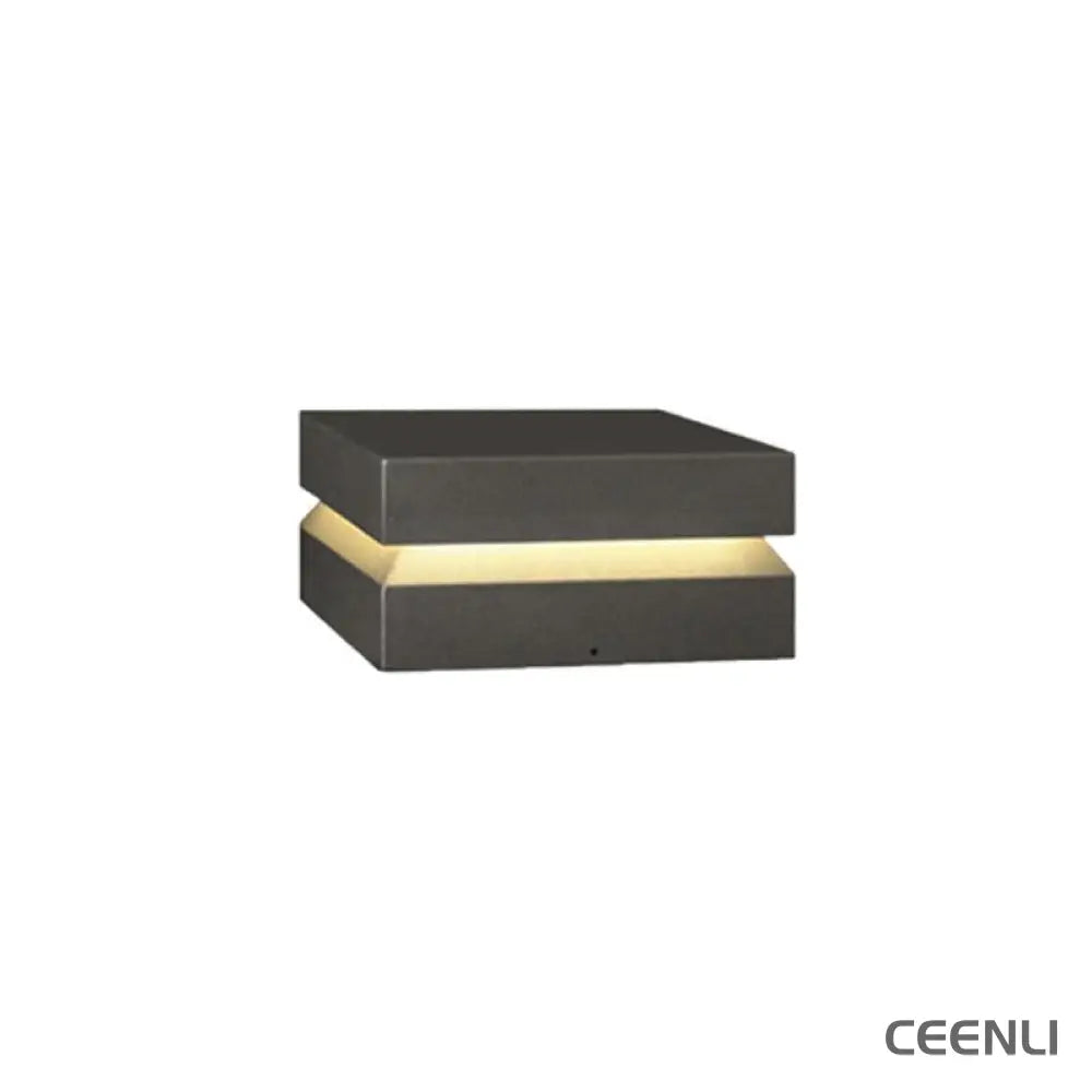 Solaris Square Post Light L 9.8″ x W 9.8″ x H 5.9″ / L 25cm x W 25cm x H 15cm / Model A: Wired Version / Warm Light