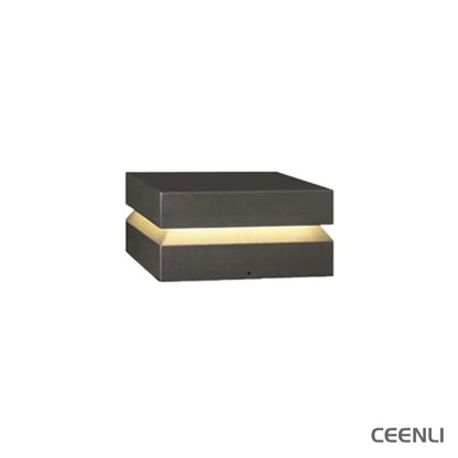 Solaris Square Post Light L 9.8″ x W 9.8″ x H 5.9″ / L 25cm x W 25cm x H 15cm / Model A: Wired Version / Warm Light