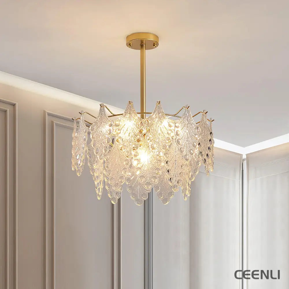 Tiered Carved Glass Chandelier Chandelier