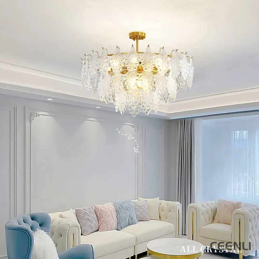Tiered Carved Glass Chandelier Chandelier