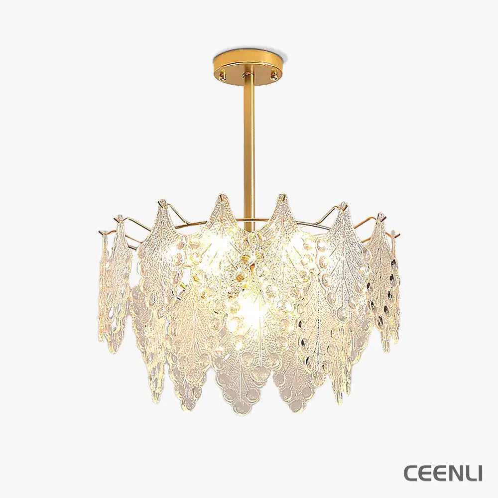 Tiered Carved Glass Chandelier Chandelier