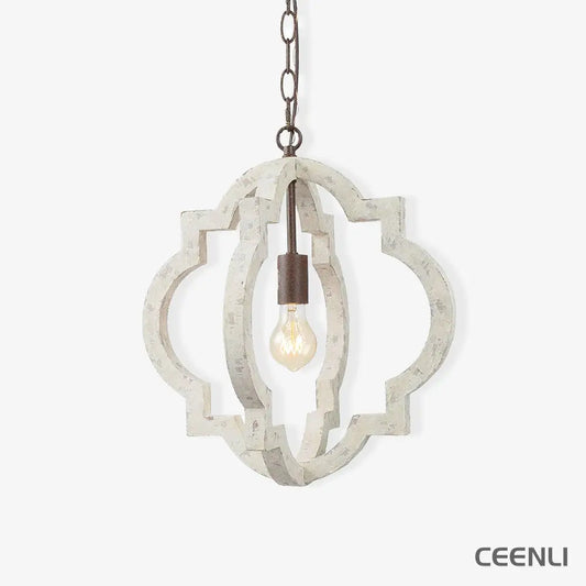 Timeless Chandelier Φ 15.7″ x H 15.7″ / Dia 40cm x H 40cm / Old white Chandelier