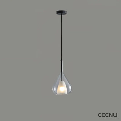 Vortex Glass Pendant Lamp ∅ 7.9″ x H 13.4″ / Dia 20cm x H 34cm / Black & Clear Pendant light