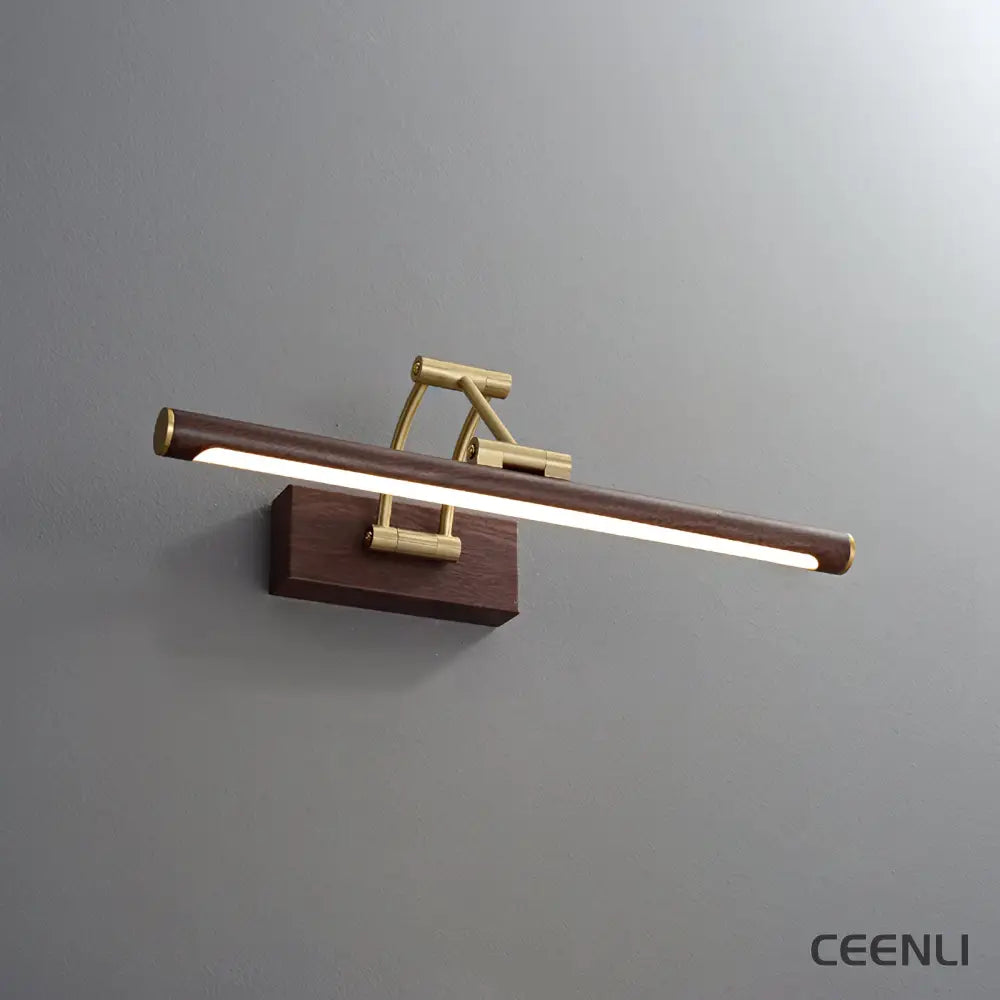 Walnut Color Linear Adjustable Wall Light ∅ 15.7″ x H 3.9″ / Walnut Color & Warm Light / Single Wall lamp