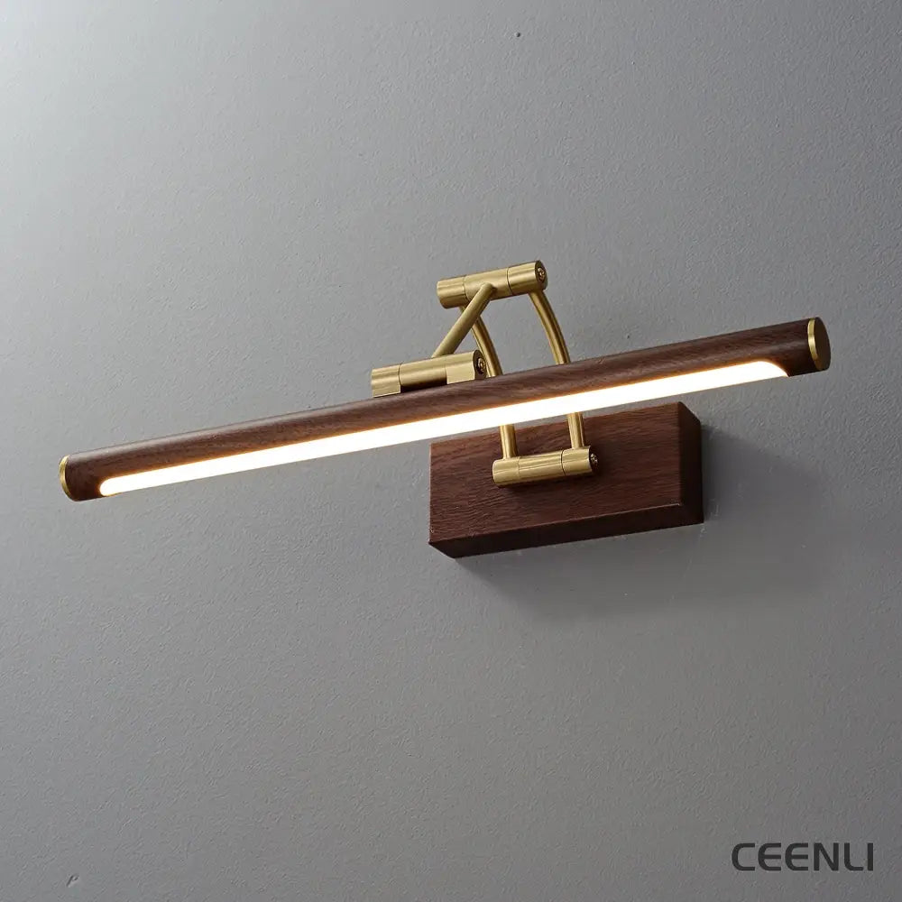 Walnut Color Linear Adjustable Wall Light ∅ 21.7″ x H 3.9″ / Walnut Color & Warm Light / Single Wall lamp