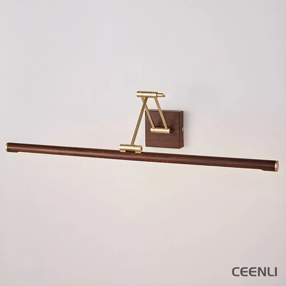 Walnut Color Linear Adjustable Wall Light ∅ 27.5″ x H 3.9″ / Walnut Color & Warm Light / Single Wall lamp