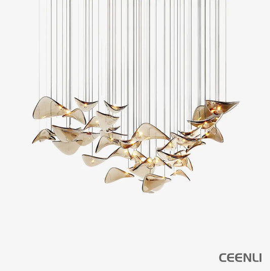 Wave Floating Leaf Chandelier Chandelier