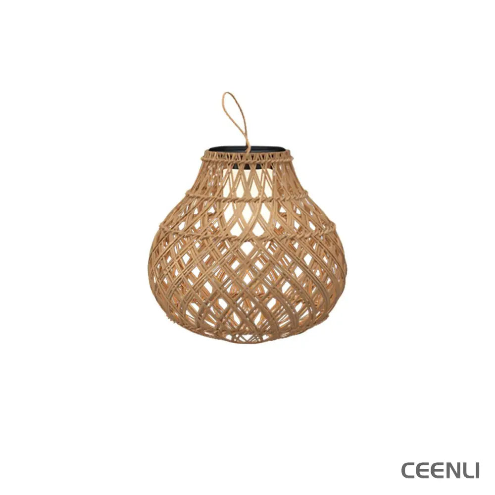 Woven Sphere Lantern Outdoor Lamp ∅ 13.4″ x H 13.4″ / Dia 34cm x H 34cm / Model B: Solar-Powered Version / Warm Light