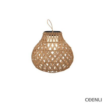 Woven Sphere Lantern Outdoor Lamp ∅ 13.4″ x H 13.4″ / Dia 34cm x H 34cm / Model B: Solar-Powered Version / Warm Light
