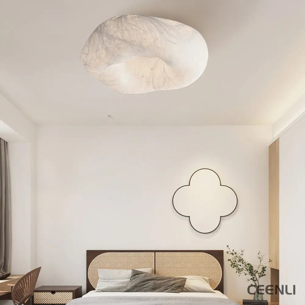 Yunduo Silk Ceiling Lamp ∅ 19.7″ x H 7″ / Dia 50cm x H 18cm (Power ~20W) / White / Warm Light Ceiling lamp