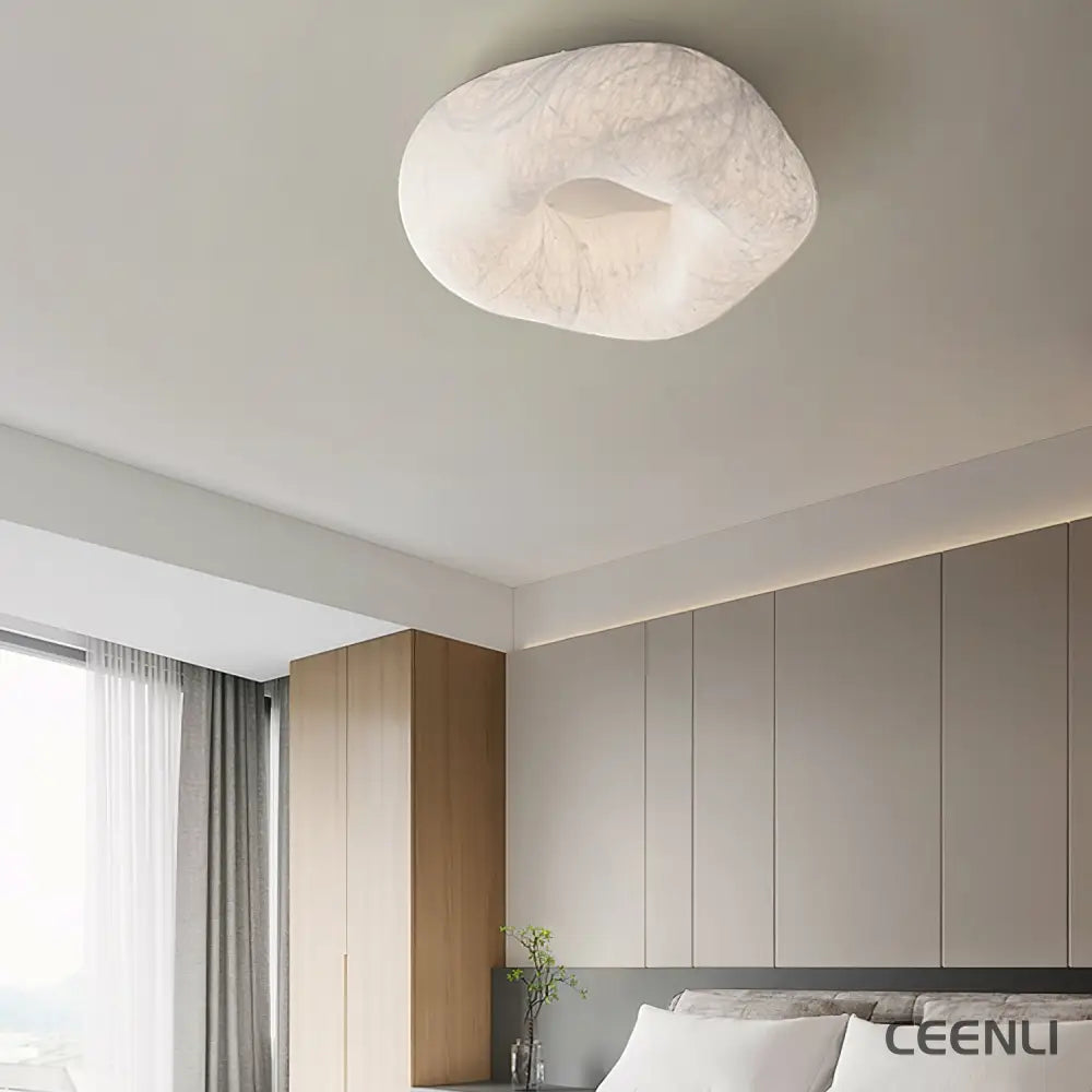 Yunduo Silk Ceiling Lamp ∅ 19.7″ x H 7″ / Dia 50cm x H 18cm (Power ~20W) / White / Warm Light Ceiling lamp