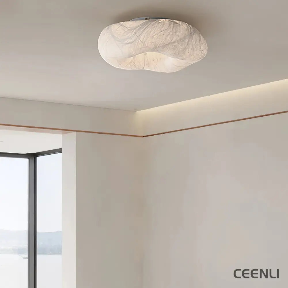 Yunduo Silk Ceiling Lamp ∅ 19.7″ x H 7″ / Dia 50cm x H 18cm (Power ~20W) / White / Warm Light Ceiling lamp