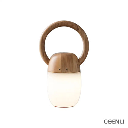 Zen Buddha Table Lamp ∅ 7.9″ x H 13.4″ / Dia 20cm x H 34cm / Wood color / Warm Light Table lamp